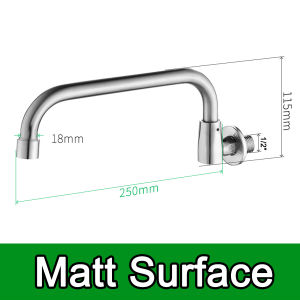 Kitchen Faucet 1/2 Inch 304 Stainless Steel Commercial Tap Wall Mount 180 Degree Revolve For Hearth