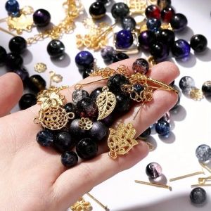 50g Metal Glass Beads Color Mixed Beads Handmade DIY Bracelet Necklace Accessories Materials