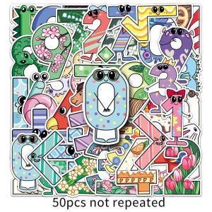 50PCS Colorful Number Sticker Decoration Student Stationery Notebook Diary Journal Sticker
