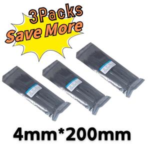 100pcs Heavy Duty Cable Ties Nylon Zip Tie - Black White Multi-size (6" 8" 10" 12") Wire Organizer