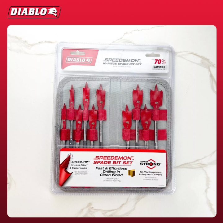 Freud Diablo Speedemon 10-piece Spade Bit Set (Diameter 1/4\