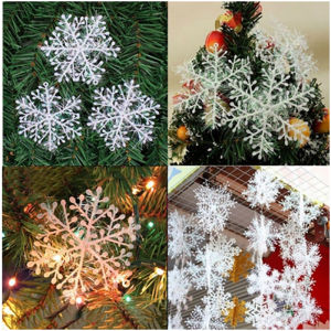 30Pcs 6cm 8.5cm 11cm 15cm 18cm Christmas White Snowflakes Xmas Tree Decorations Ornaments