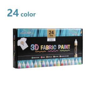 Rex TT รงควัตถุชุด 30ml 24 สี Giorgione 3D three-dimensional textile pigments cross-border 24 color acrylic paint hand-painted wall painting paint set รงควัตถุชุด Stereo Pigment