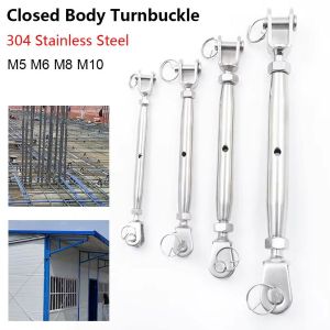 NOER 1Pcs 304 Stainless Steel Closed Body Turnbuckle M5-M24 Silver Wire Rope Tensioner  Closed Body Rigging Screw For Marine Sailboat Rigging