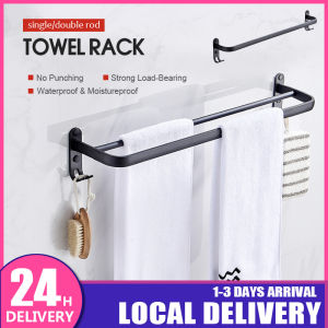 Premium Aluminum Towel Bar Rack Bathroom Towel Rack Holder Hanger Toilet Rack Tuala Rak Bilik Mandi Tandas