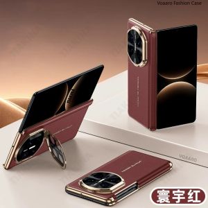 Plating Leather Funda for Huawei Mate X7 Dual Magnetic Hinge Leather Case for Huawei Mate X7 X6 Back Case Camera Kickstand Cover