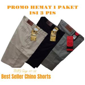 PROMO 1 PAKET ISI 3 PCS Celana pendek pria / Celana Chino Pendek Size Jumbo 27-38