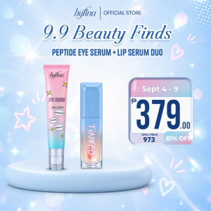 Byfina Eye Serum + Peptide Lip Serum Set | For Dark Circles Puffy Eyes & Hydrated Lips