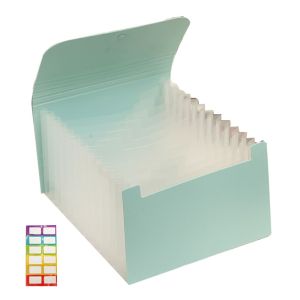 FOUNDTWO Large-capacity A6 Accordion Bag 12-layer Solid Color Portable Documents Organizer Lightweight with Index Tabs Expansion File Folder Student Desk