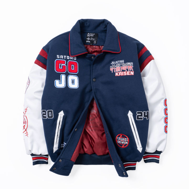 KING STORE VARSITY JACKET GOJO SATORU JUJUTSU KAISEN Jaket