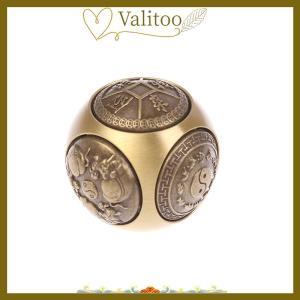 [Valitoo] Sáu mặt bốn phước lành may mắn tiền Fidget Spinner Brass giảm căng thẳng Cube Giải Nén bóng Fidget đồ chơi thủ công