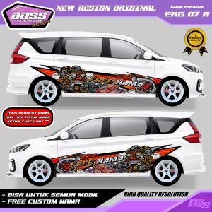 ERG 07 - STIKER DECAL MOBIL ERTIGA BRIO PAJERO KIJANG INNOVA SIGRA VELOZ HRV GRATIS CUSTOM NAMA