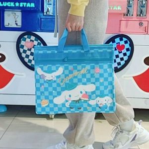 TAS FOLDER ANAK Melody Kuromi Tas Map Kain tas buku les anak Tas Serbaguna - Tas Dokumen motif Kartun lucu