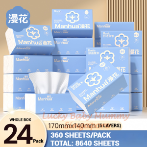 【24 Packs/Box】 ManHua Wood Pulp Drawing Tissue 5-ply 360sheets | Soft & Thick | Fireheart Warrior