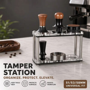 51/53/58mm Acrylic Double-layer Espresso Tamper Station Universal Coffee Tool Storage Base Barista
