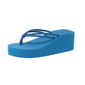 [Free Shipping] WomenS Summer Flip-Flops Fashionable Wedge-Heeled Thick-Soled Open-Toe Sandals Non-Slip Beach Shoes 2026 New Style