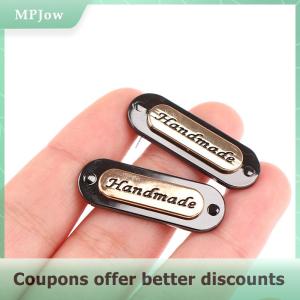 【MPJow】 2PCS Handmade Metal Labels Tags Oval For Clothes Jeans Shoes Bags DIY Crafts