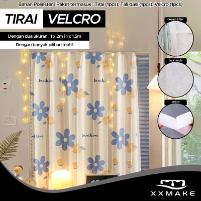 [Gratis Ongkir Pengiriman cepat ]XXMAKE Tirai Gorden Magic Velcro Velcro Tirai Tirai Hordeng Tanpa Bor Jendela Pintu Velcro Pemasngan Gampang 3 Ukuangorden tempel