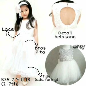 DRESS ANAK PEREMPUAN IMPORT MURAH DRESS TUTU LACE BIG BOW
