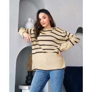 SWEATER RAJUT GARIS | HARU KNIT SWEATER | SWEATER RAJUT WANITA OVERSIZE