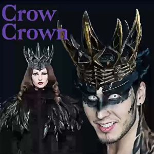 BEIBEI Bờm Tóc Vương Miện quạ bằng xốp Phong cách Hàn Quốc Vương Miện quán bar mitzvah Vương Miện Phù Thủy Đơn giản Phụ kiện tóc Vương Miện tròn Đám cưới