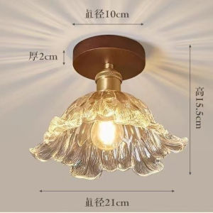 Glass Corridor LightPetal Shade Ceiling LampLiving Room Aisle Balcony Entrance Bedroom Study Dining Room Decorative Lighting