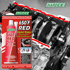 HARDEX 650°F RED RTV SILICONE RUBBER HIGH TEMPERATURE GASKET MAKER RS 650 85.2g TUBE CARDED