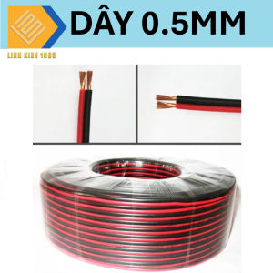 Dây màu đen và đỏ 0.5mm ( chiều dài 1 met )