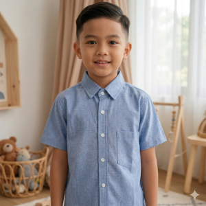 Kemeja Polos Anak Laki Laki Katun Oxford Premium 3 sampai 12 Tahun