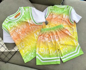 11-42kg Bộ thể thao bé trai viền bo mẫu mới thun lạnh 3D hip hop thun mềm mịn bền đẹp 455