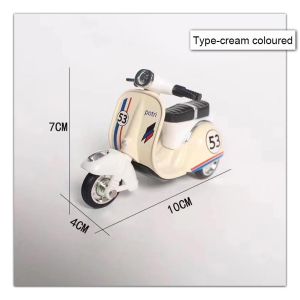【Vespa Motorcycle Model】1:32 Scale Diecast Motorcycle Model Toys Scooter Vespa Pull Back Miniature Replica for Kids