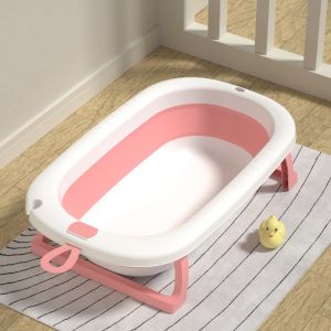 Newborn Baby Bath Tub & Bath Tub Mesh Seat Wash Basin for Kids Space Saving Collapsible Tub