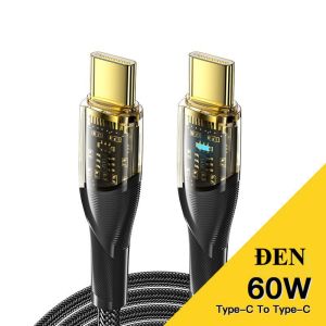 Phụ kiện cáp sạc nhanh 60W ESSAGER 2m Type C - Type C phù hợp iP 15 trở lên Samsung Macbook