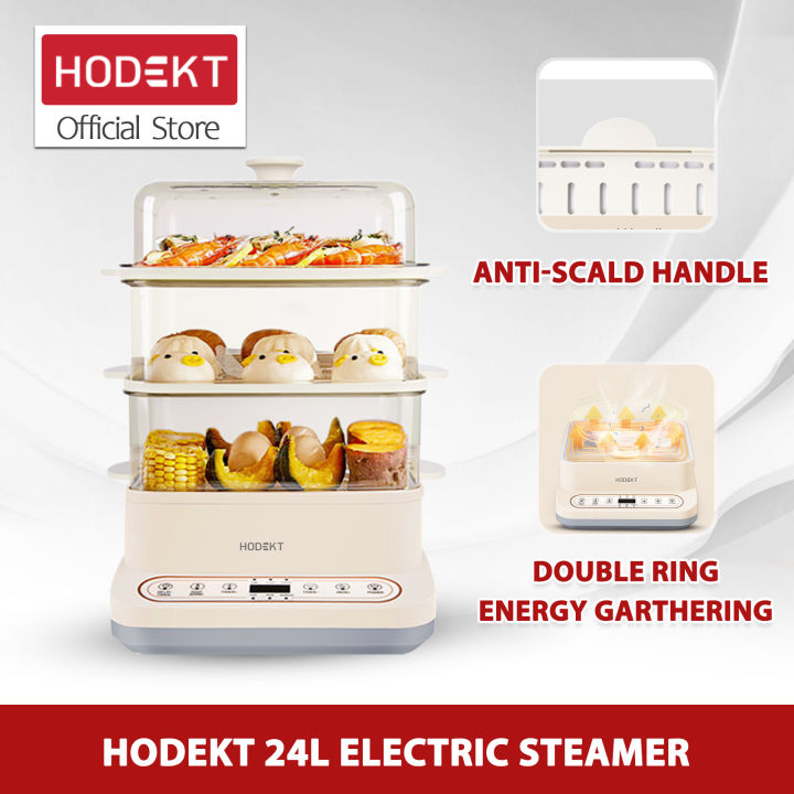 Hodekt Electric Food Steamer Siomai Steamer Multifunction Smart Timer