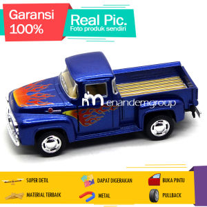 Diecast Miniatur Mainan Mobil Klasik Pick Up 1596 Ford F-100 Besi Metal Buka Pintu