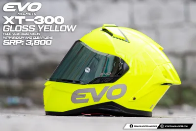 EVO XT 300 FLOU YELLOW SILVER IRIDIUM LENS FULL FACE DUAL VISOR WITH FREE CLEAR LENS