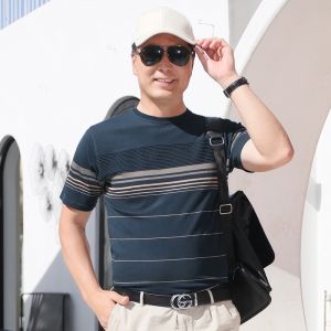 Áo thun cổ tròn cho ông cho bố trung niên / Áo phông không cổ cho người trung niên nam giới