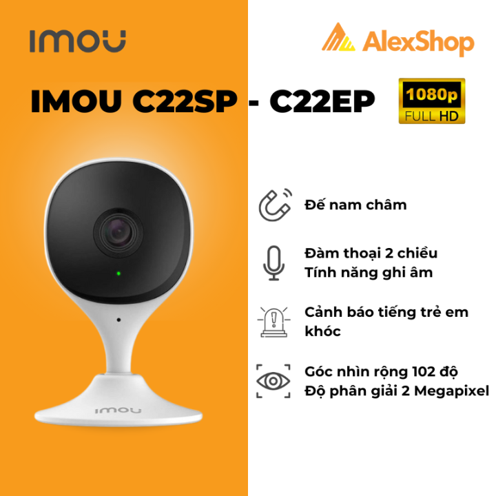 [2M] Camera Imou C22SP / C22EP Góc Rộng Siêu Rộng, Chân Đế Nam Châm, Quan Sát Thông Minh - Camera Trong Nhà