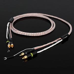 Hifi RCA Phono Cable OCC Silver-Plated 2RCA to 2RCA With Ground Wire for LP Vinyl Record Player CD Amplifier Signal Cable