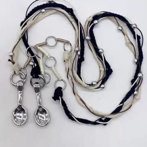 Handmade Braided Rope Necklace with Intricate Spoon Pendant Unique Clavicle Chain Perfect for Everyday and Casual Wear