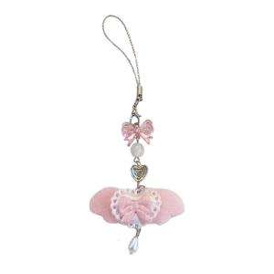 Cute Angel Wing Phone Strap Keychain With Bowknot Charm Unique Bag Decoration For Girls Style Accessories