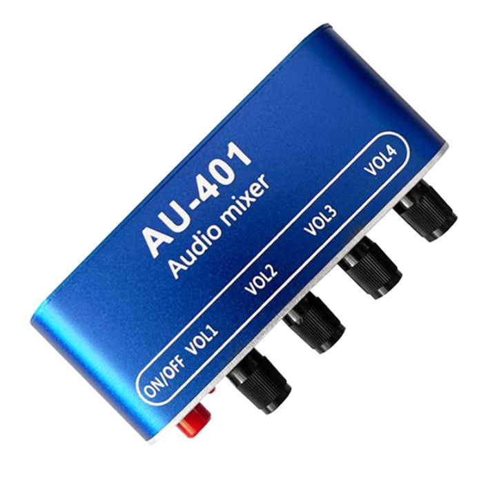 Yuattory DC 5V-12V AU-401 Mixer Audio Stereo 4 Ingressi 1 Uscita