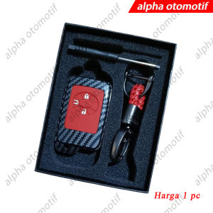 Casing Kunci Remote Mobil Fiber Carbon Toyota Vios TRD 3 Tombol Car