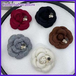 Colorfulswallow Thời trang thanh lịch vải hoa trà trâm cài ve áo pins đối với phụ nữ áo sơ mi phù hiệu quần áo phụ kiện