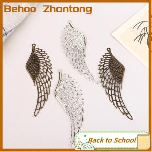 Behoo 10pcs vàng màu bạc đồng đồ nư kết thúc tốt đẹp đôi cánh thiên thần Mặt dây chuyền thủ công kim loại cho DIY mũ nón trang sức làm phụ kiện