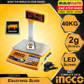 INGCO Electronic Weighing Scale 40kg HESA3404 BUILDMATE - IPT. 