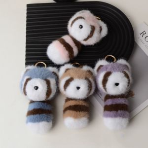 OIOZOJ Stuffed Baby Raccoon Plush Pendant Big Tail Soft Cute Animal Keyring Backpack Pendant Fluffy Plush Little Raccoon Keyring Bag Decor