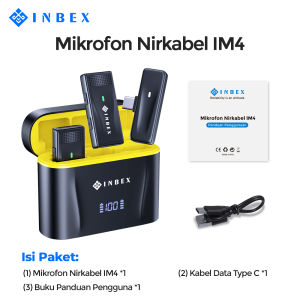 INBEX IM4 Dual Microphone Wireless Mic Wireless clip on Microphone youtuber Mic bluetooth Tanpa kapel mic wireless original 2 mic untuk Live Vlog Youtube Tiktok