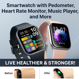 Smart watch Health Monitoring Painless Heart Rate Monitoring Big Screen Music Playback Pedometer
