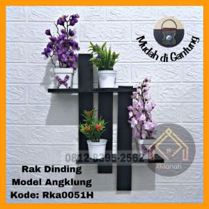 RAK DINDING MODEL ANGKLUNG SINGLE RKA051 - RAK DINDING MINIMALIS - RAK POT BUNGA